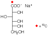 structure of D-[1-13C]gluconic acid, sodium salt