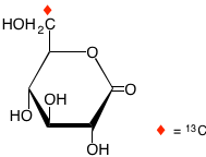 structure of D-[6-13C]glucono-1,5-lactone