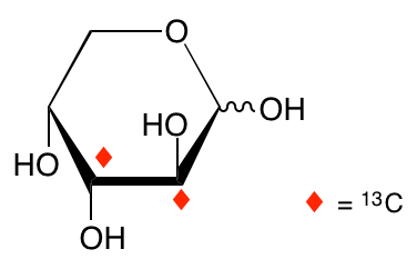 structure of D-[2,3-13C2]arabinose
