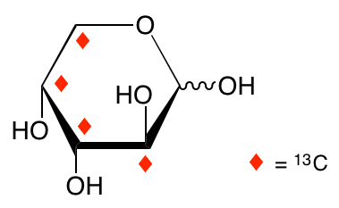 structure of D-[2,3,4,5-13C4]arabinose