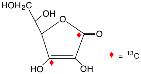 structure of L-[1,3-13C2]ascorbic acid
