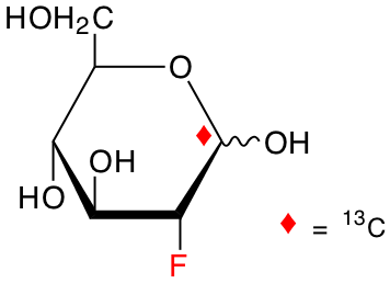 structure of 2-deoxy-2-fluoro-D-[1-13C]glucose