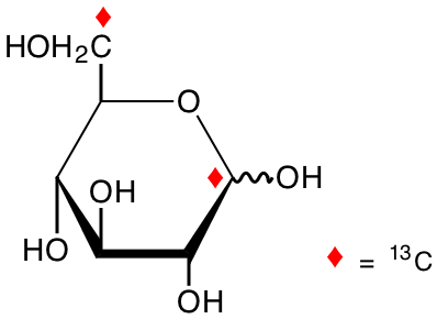 structure of D-[1,6-13C2]glucose