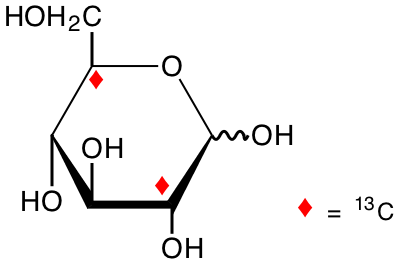 structure of D-[2,5-13C2]glucose