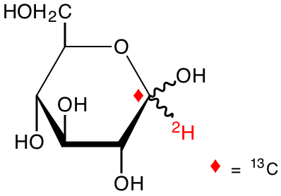structure of D-[1-13C;1-2H]glucose