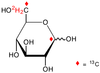 structure of D-[1,6-13C2;6,6'-2H2]glucose