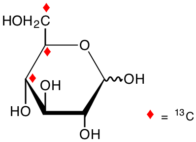 structure of D-[4,5,6-13C3]glucose
