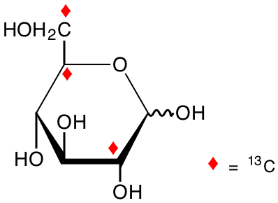 structure of D-[2,5,6-13C3]glucose