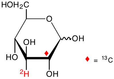 structure of D-[2-13C;3-2H]glucose