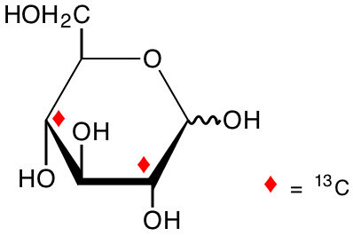 structure of D-[2,4-13C2]glucose