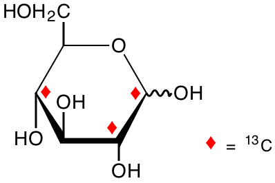 structure of D-[1,2,4-13C3]glucose
