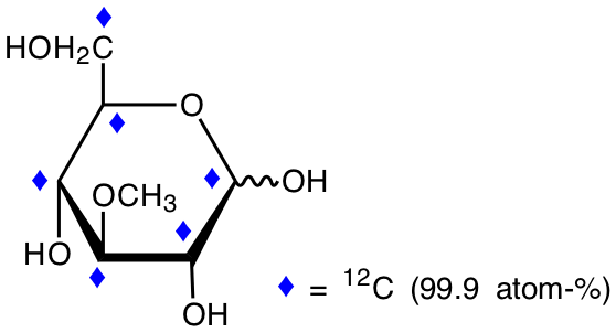 structure of 3-O-methyl-D-[UL-12C6]glucose (13C depleted)