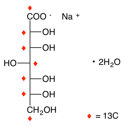 structure of alpha-D-[UL-13C7]glucoheptonic acid sodium salt dihydrate