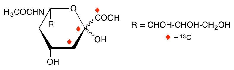 structure of N-acetyl-D-[1,2,3-13C3]neuraminic acid