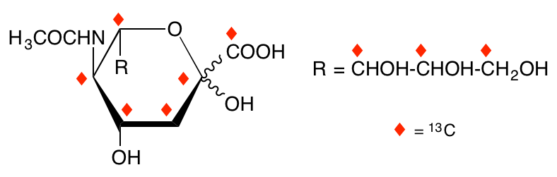 structure of N-acetyl-D-[UL-13C9]neuraminic acid