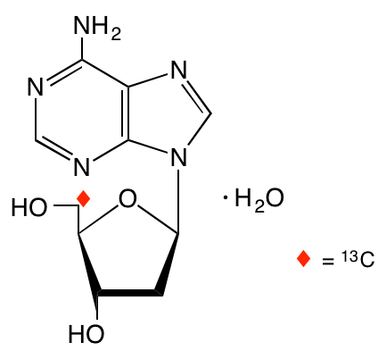 structure of [5'-13C]2'-deoxyadenosine monohydrate