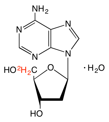 structure of [5',5''-2H2]2'-deoxyadenosine monohydrate