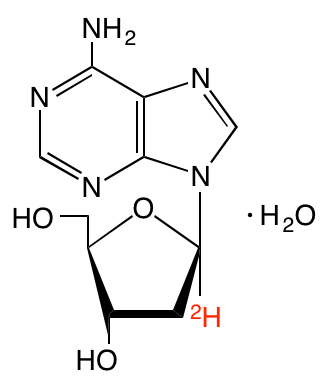 structure of [1'-2H]2'-deoxyadenosine monohydrate