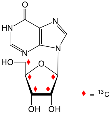 structure of [1',2',3',4',5'-13C5]inosine