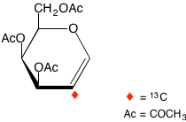 structure of tri-O-acetyl-D-[2-13C]galactal