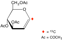 structure of tri-O-acetyl-D-[1-13C]glucal