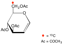 structure of tri-O-acetyl-D-[6-13C]glucal