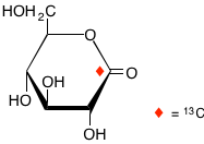 structure of D-[1-13C]glucono-1,5-lactone