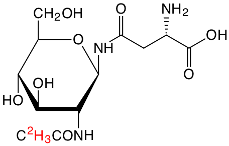 structure of 2-[2H3]acetamido-2-deoxy-beta-D-glucopyranosyl L-asparagine