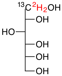 structure of D-[1-13C;1,1'-2H2]glucitol