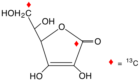 structure of L-[1,6-13C2]ascorbic acid