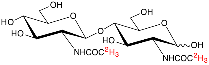 structure of GlcN[Me-2H3]Acbeta-4GlcN[Me-2H3]Ac