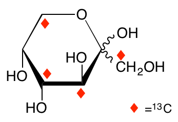 structure of D-[1,3,4,6-13C4]fructose