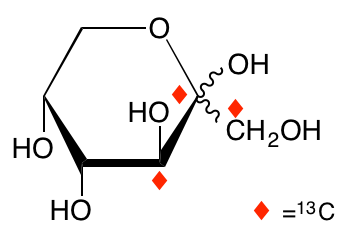 structure of D-[1,2,3-13C3]fructose