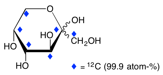 structure of D-[UL-12C6]fructose (13C depleted)