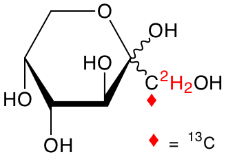 structure of D-[1-13C;1,1'-2H2]fructose