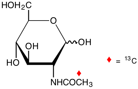 structure of N-[2-13C]acetyl-D-glucosamine