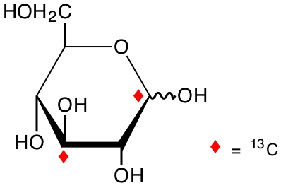 structure of D-[1,3-13C2]glucose