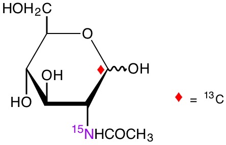 structure of N-acetyl-D-[1-13C;15N]glucosamine