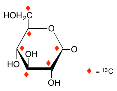 structure of D-[UL-13C6]glucono-1,5-lactone