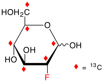 structure of 2-deoxy-2-fluoro-D-[UL-13C6]glucose