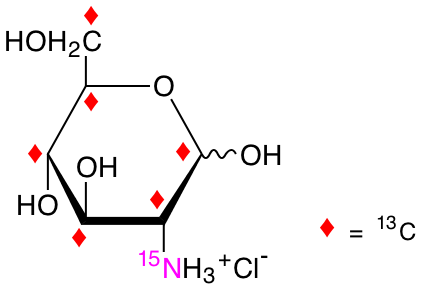 structure of D-[UL-13C6;15N]glucosamine HCL