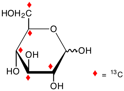 structure of D-[2,3,4,5,6-13C5]glucose