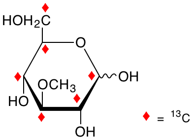 structure of 3-O-methyl-D-[UL-13C6]glucose