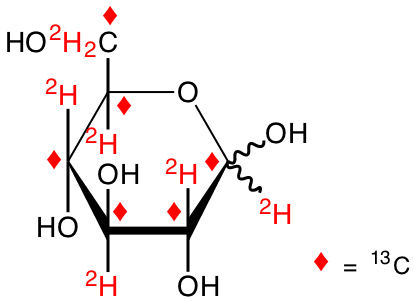 structure of D-[UL-13C6;UL-2H7]glucose
