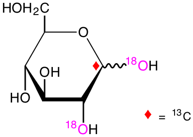 structure of D-[1-13C;1,2-18O2]glucose