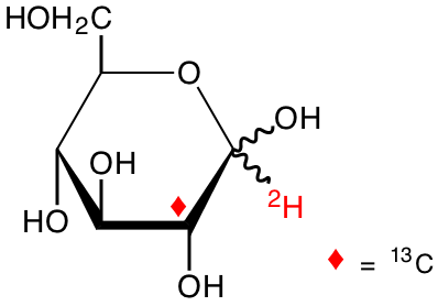 structure of D-[2-13C;1-2H]glucose