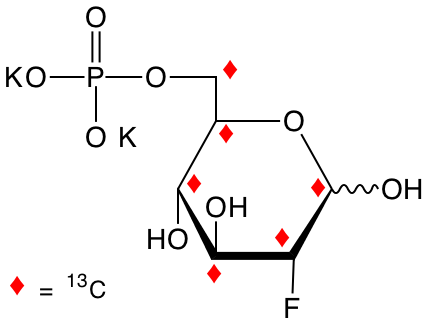 structure of 2-deoxy-2-fluoro-D-[UL-13C6]glucose-6-phosphate