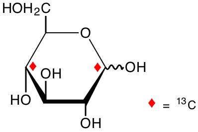 structure of D-[1,4-13C2]glucose