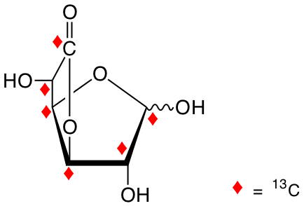 structure of D-[UL-13C6]glucurono-6,3-lactone