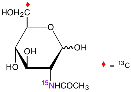 structure of N-acetyl-D-[6-13C;15N]glucosamine